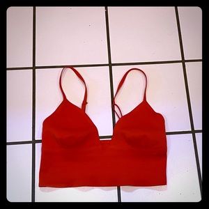 Free People Sage Longline Bralette RED size small